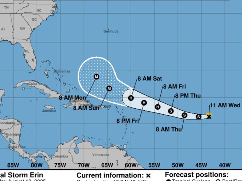 Photo of Tormenta tropical Erín en camino a convertirse en huracán; trayectoria actualizada