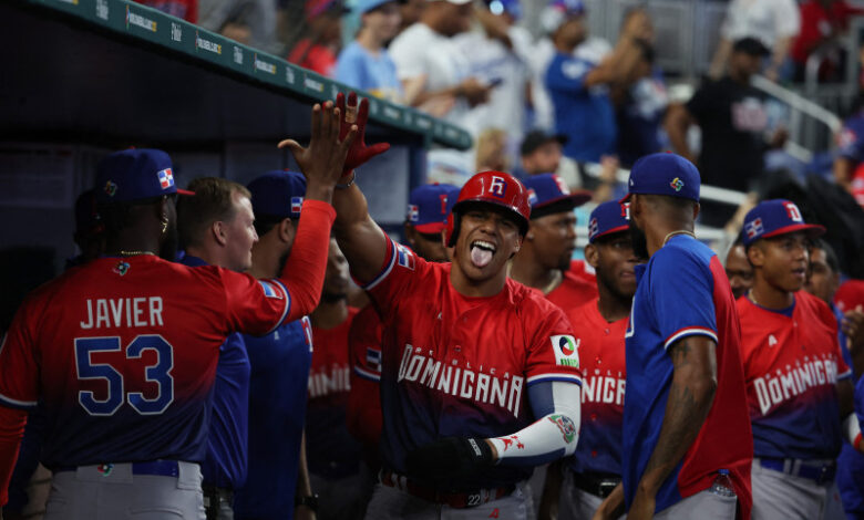 Juan Soto celebra luego de conectar un jonrón en el pasado Clásico Mundial de Béisbol.Getty Images via AFP